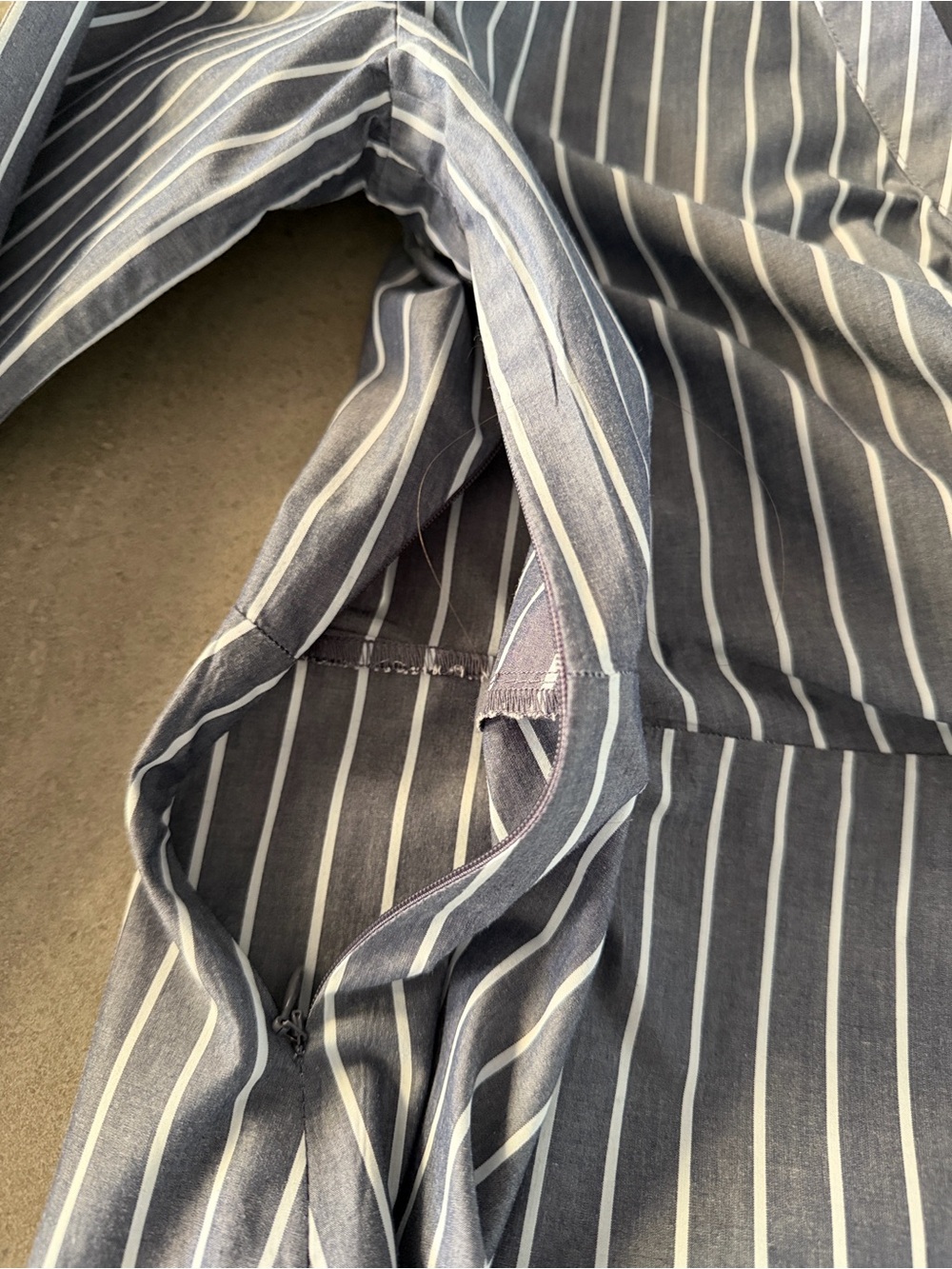 LOFT Striped Side Shirred Poplin Shirt - Picture 7 of 9
